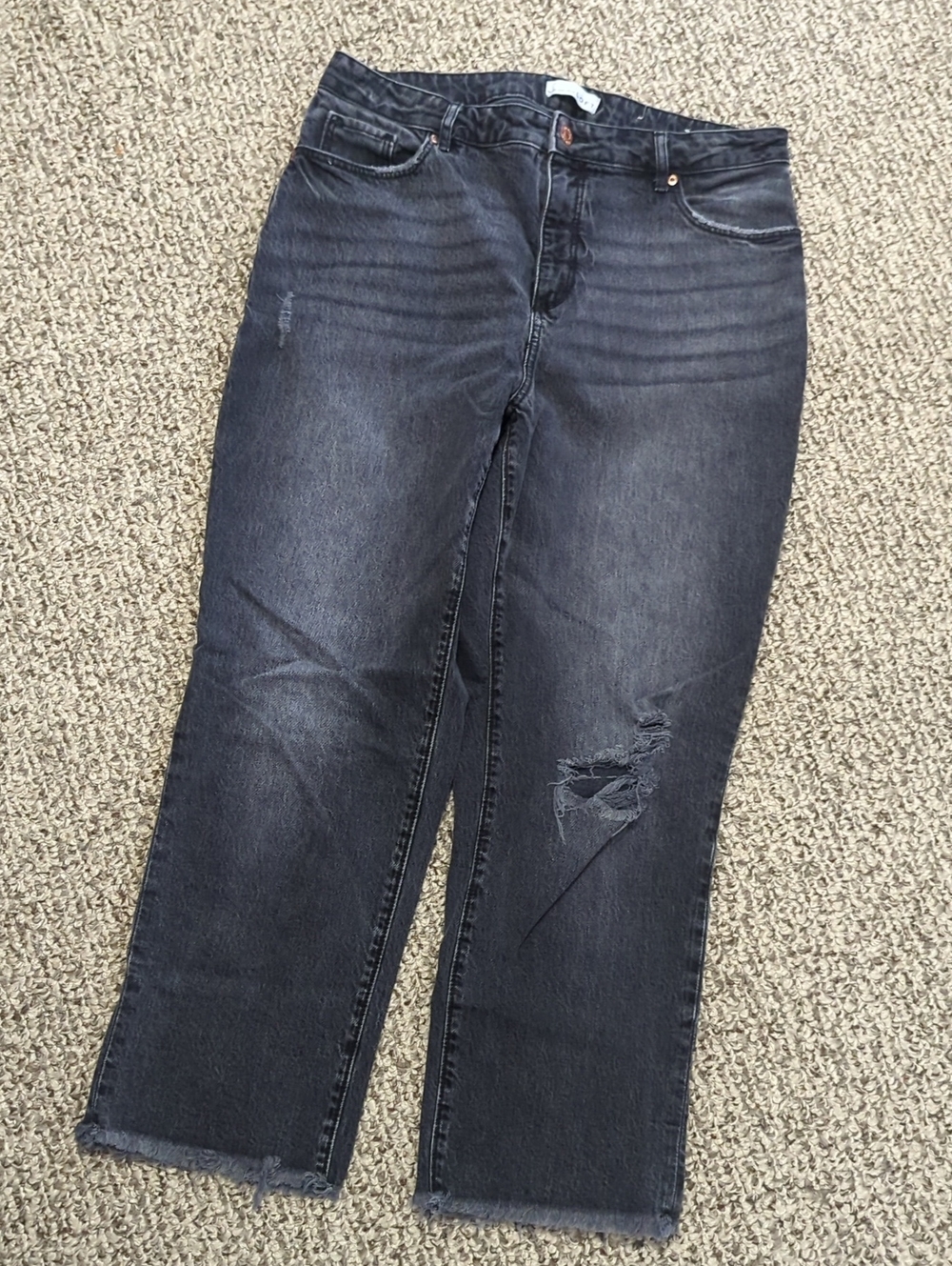 Loft Curvy High-Rise Straight Leg Jeans - Washed Black